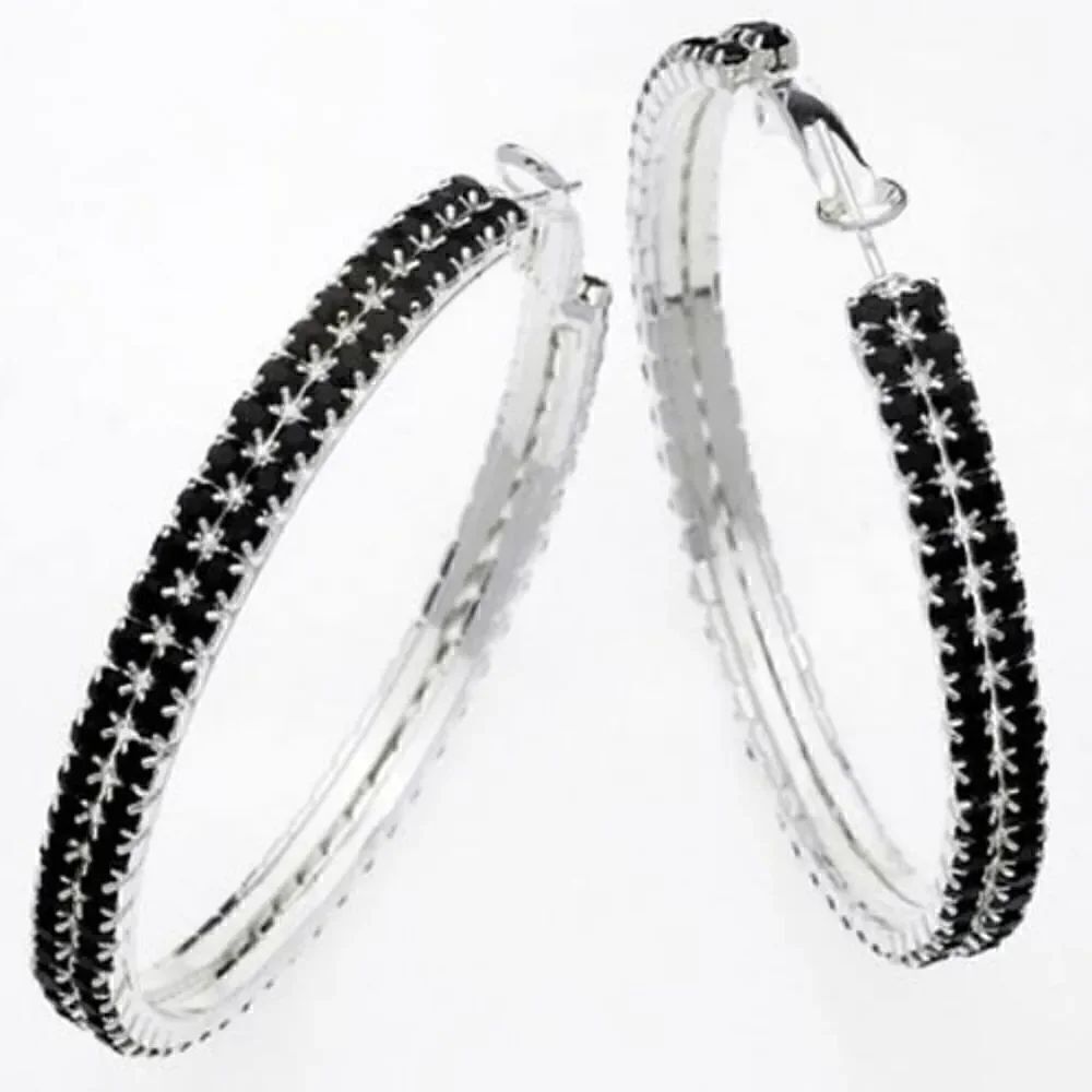 Austrian Crystal Hoop Earrings - Picture 8 of 8